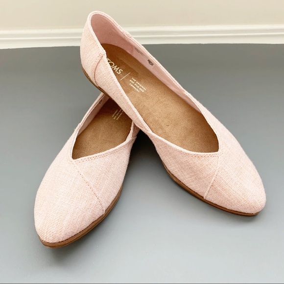 NWOB TOMS Jutti Pink Slubby Flats - Picture 5 of 9